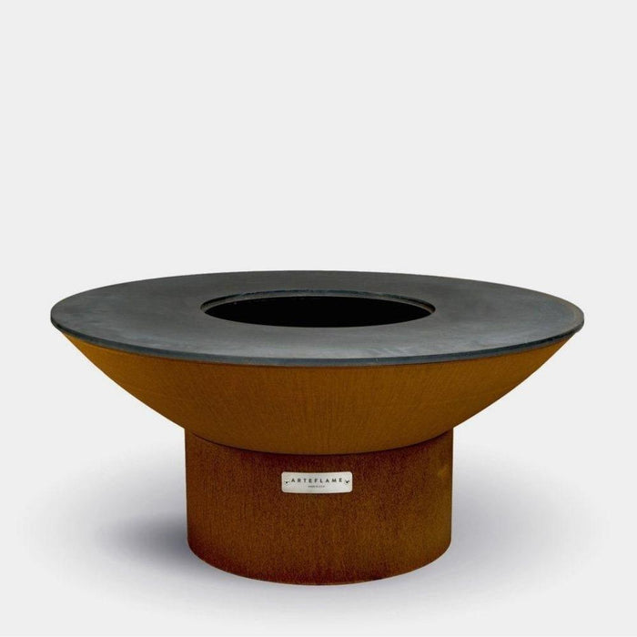 Arteflame 18-Inch Tall Low Round Base Corten Steel Fire Pit