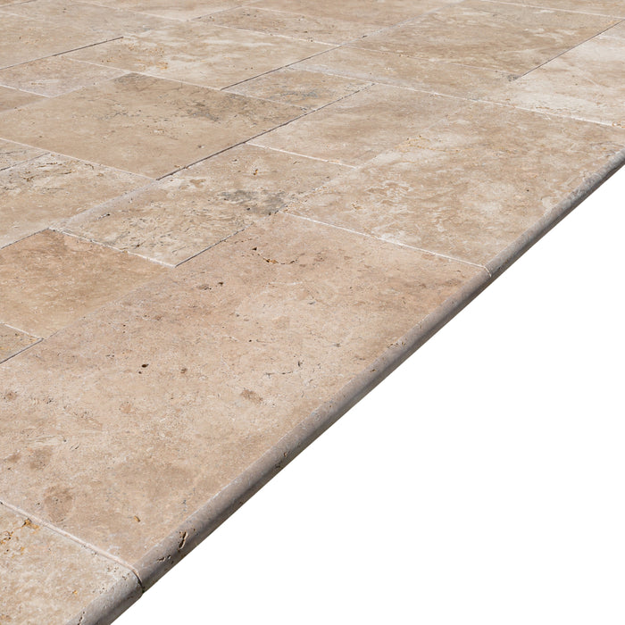 Aspendos Beige 12"x24" Tumbled Travertine Pool Coping - Belair Collection