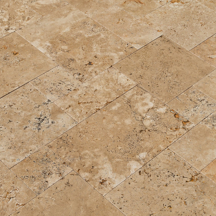 Travertine Aspendos Beige Pattern Tumbled Pavers - Belair Collection