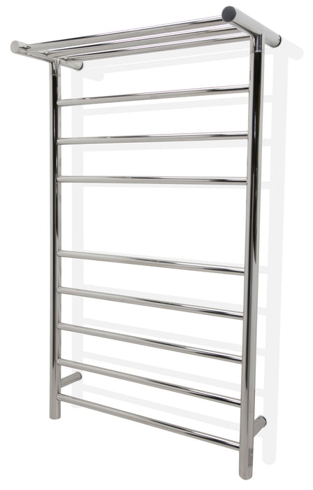 Eve 8-Bar Stainless Steel Wall Mounted Electric Towel Warmer Rack in Polished Chrome