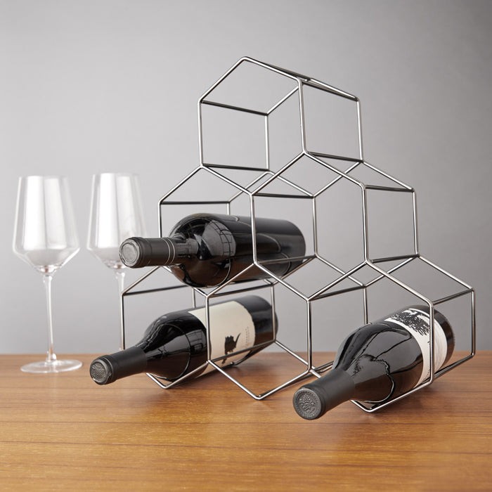 Geo Countertop Wine Rack in Gunmetal