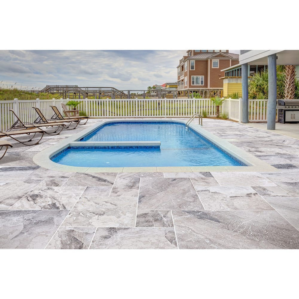 Atlantic Grey Marble Tiles Antique Pattern Sand-Blasted Brushed - Livf ...