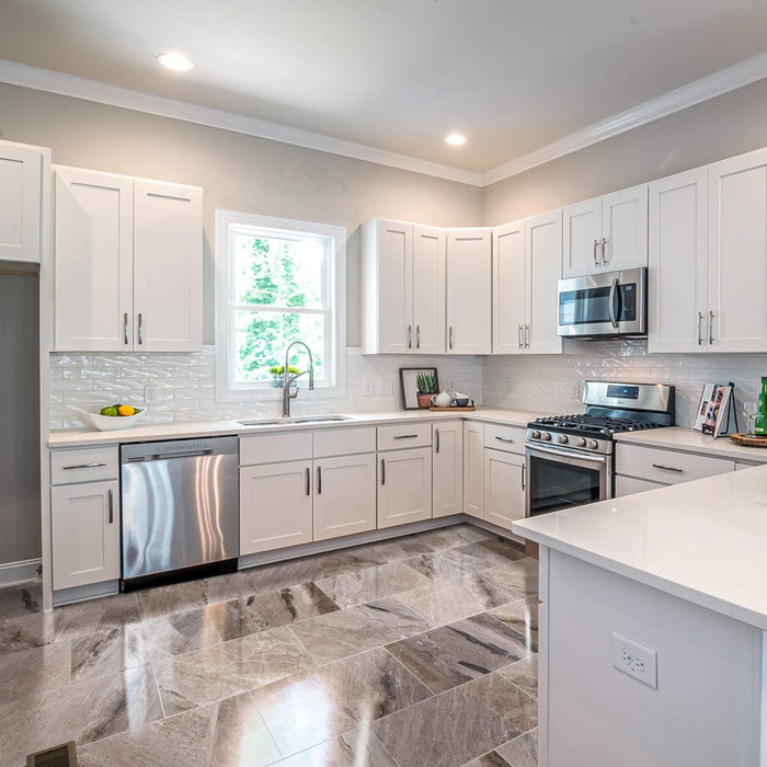 Atlantic Grey Cloudy Floor and Wall Marble Tile Polished - Livfloors Collection