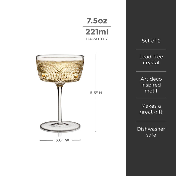 Beau Crystal Cocktail Coupes