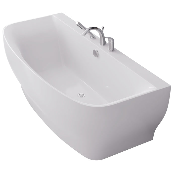 Bank Series 5.41 ft. Freestanding Bathtub with Deck Mounted Faucet in White