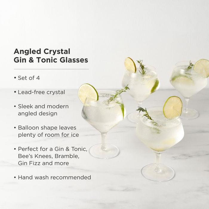 Raye Angled Crystal Gin & Tonic Glasses