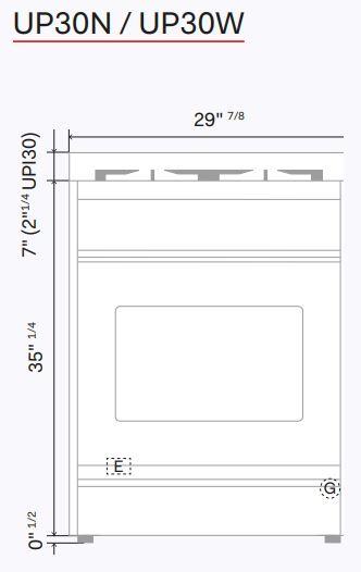 ILVE Nostalgie II 30" Dual Fuel Natural Gas Range in White with Brass Trim, UP30NMPWHG