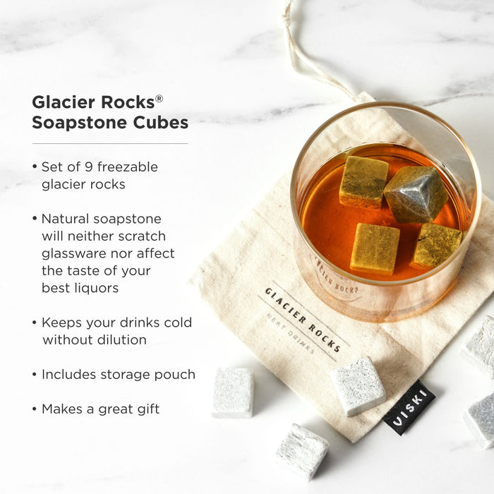 Glacier Rocks Soapstone Cube Set of 9