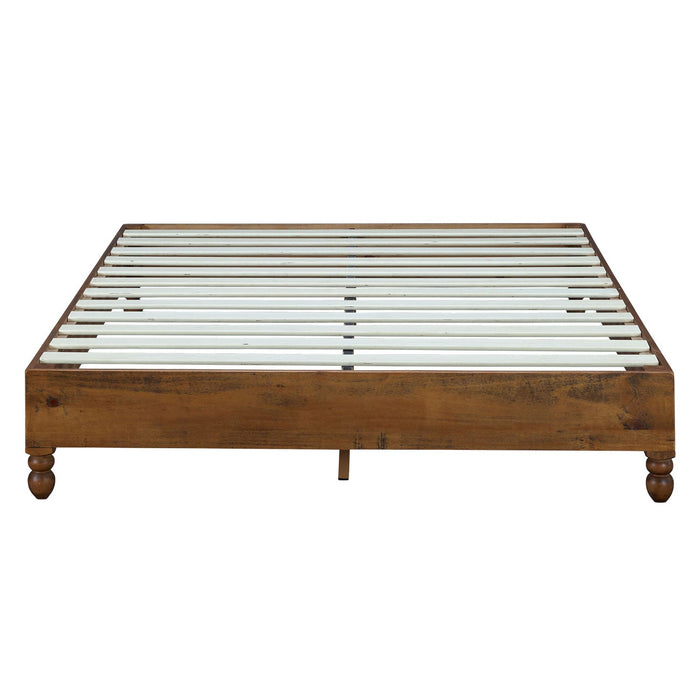 MUSEHOMEINC 12 Inch Solid Pine Wood Platform Bed Frame with Wooden Slats, King