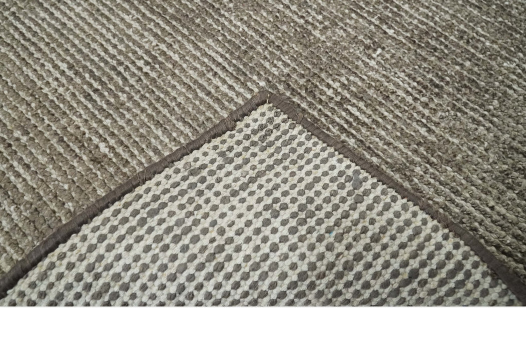 Bamboo Silk 2x3 Hand Knotted Solid Brown Rug, Low Pile, No Shedding | N6123