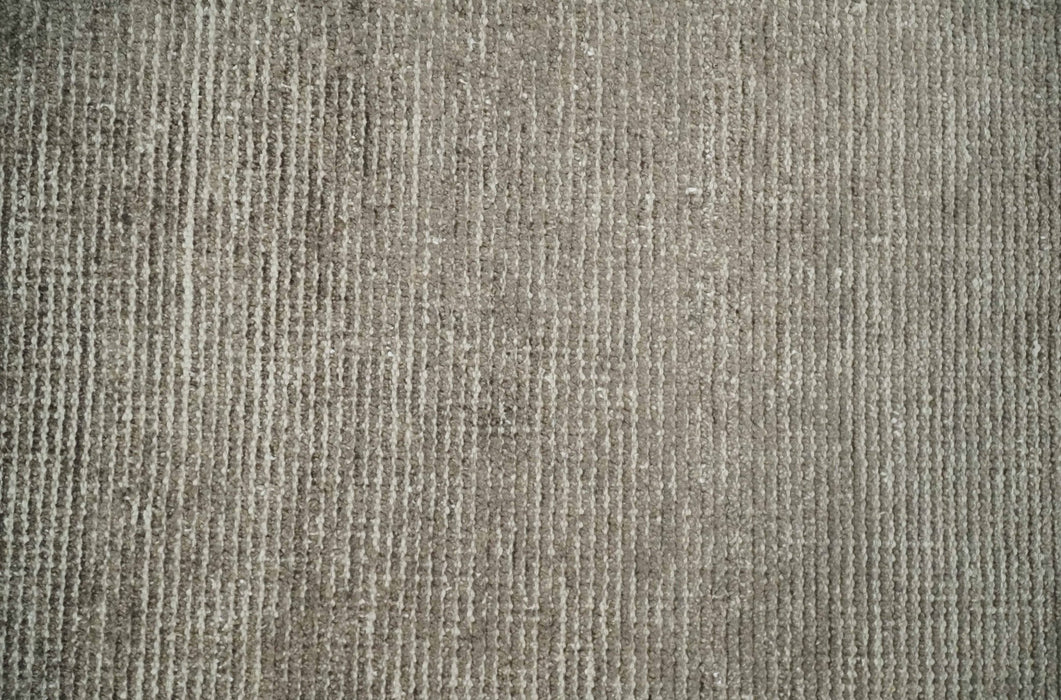 Bamboo Silk 2x3 Hand Knotted Solid Brown Rug, Low Pile, No Shedding | N6123