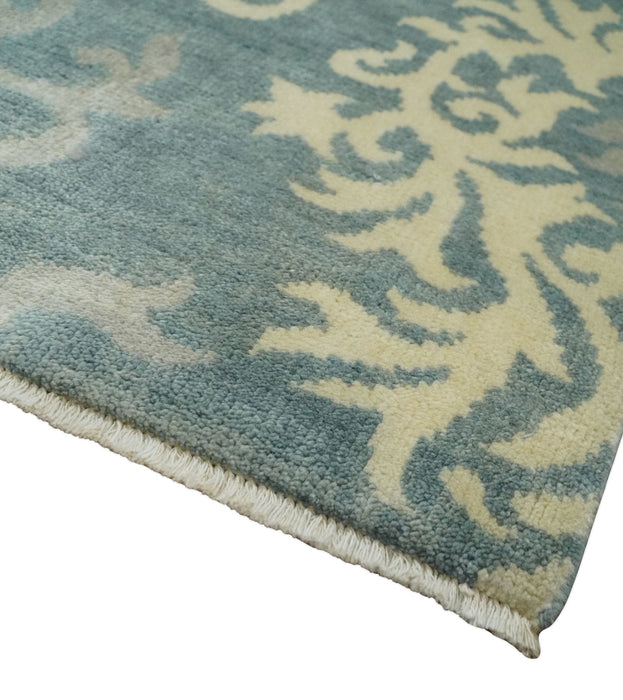 Beige and Gray 2x3 Hand Knotted Traditional Persian Oushak Wool Rug | N5923
