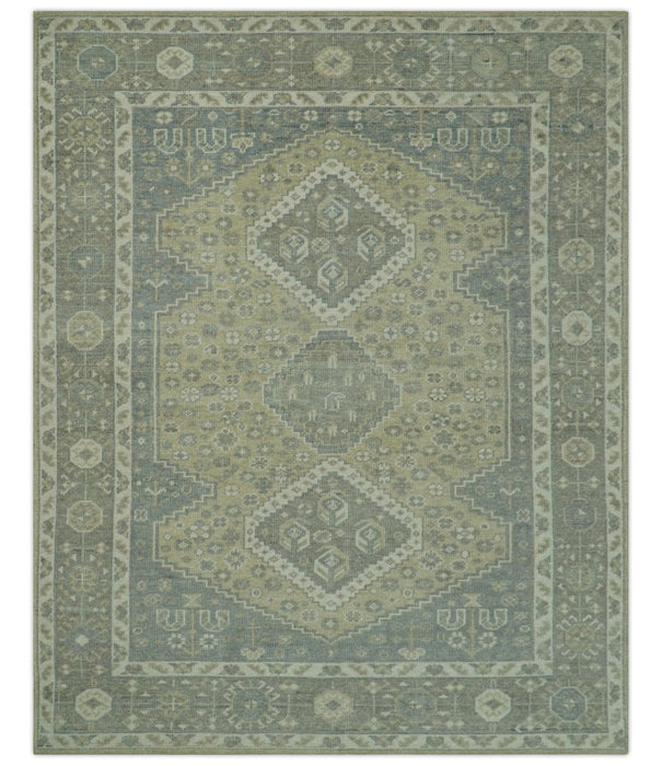 Beige And Gray Traditional Turkish Design 8x10 Hand Knotted Wool Area Rug