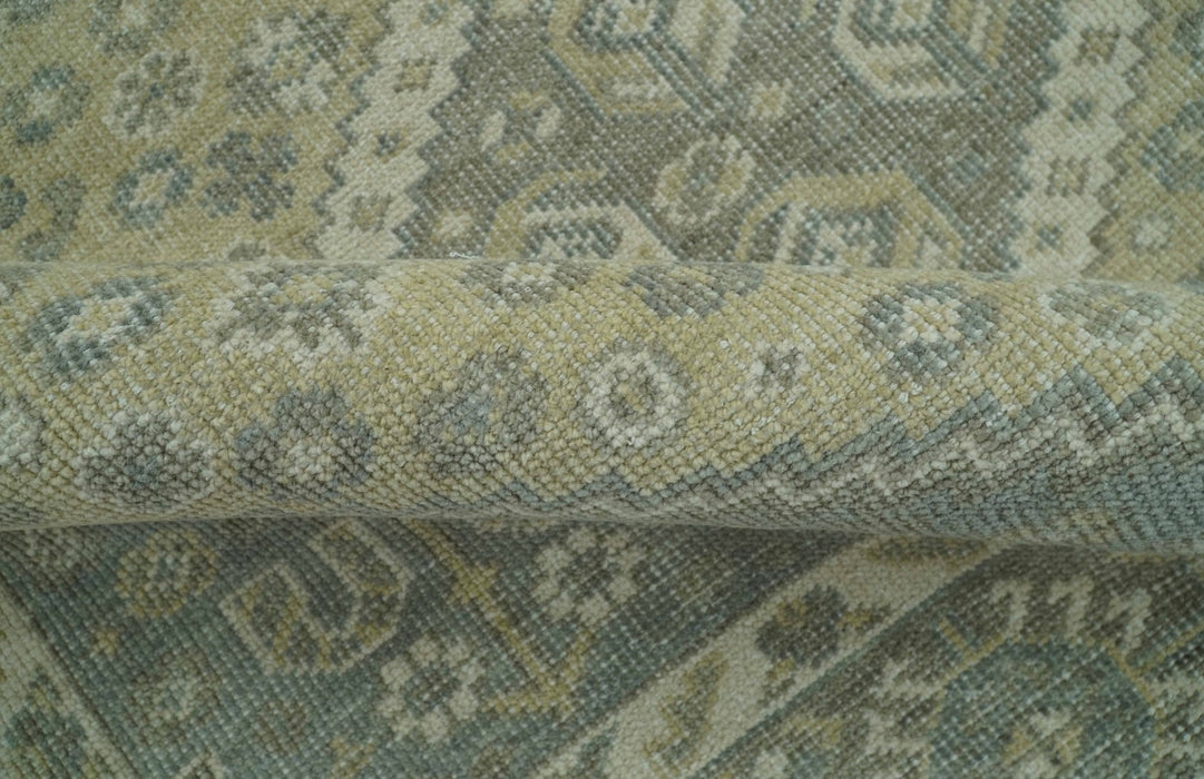 Beige And Gray Traditional Turkish Design 8x10 Hand Knotted Wool Area Rug