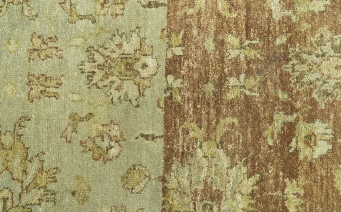 Beige And Rust Traditional Serapi Design Hand Knotted 2x5 Wool Area Rug
