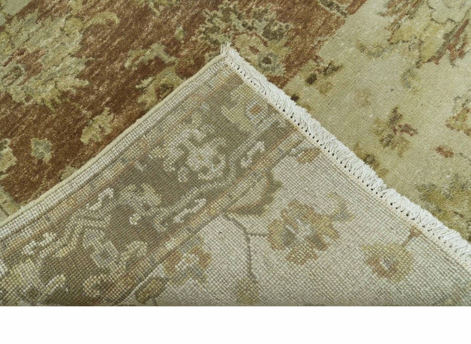 Beige And Rust Traditional Serapi Design Hand Knotted 2x5 Wool Area Rug