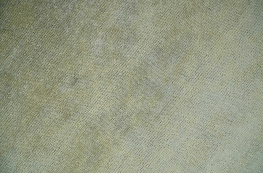 Beige and Silver Traditional Hand Knotted 8x10 Wool Oushak Area Rug