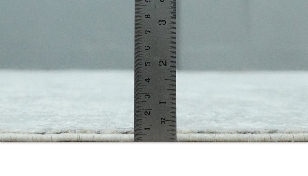 3x5 Beige, Brown and Silver Antique Finish Silk Area Rug