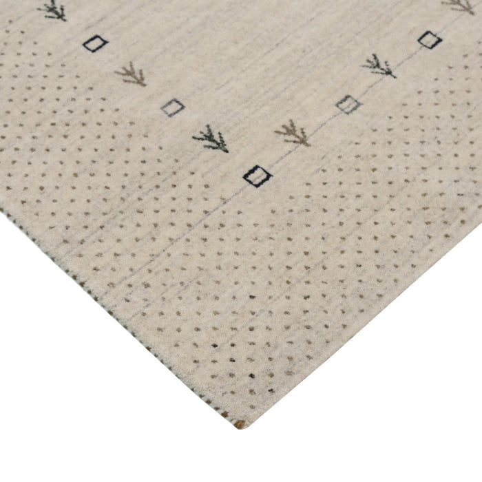 Beige Contemporary Gabbeh Border Design Hand Loomed Wool Rug