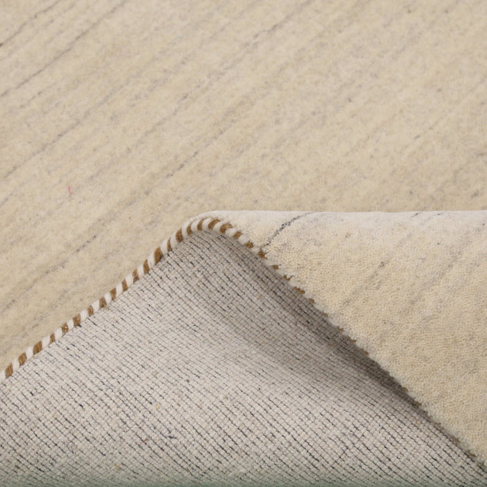 Beige Contemporary Pattern Hand Loomed Wool Area Rug