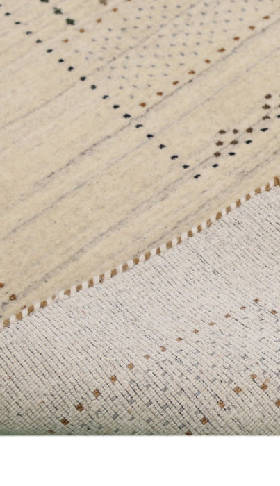 Beige Gabbeh Design Hand Loomed Wool Area Rug