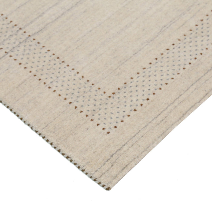 Beige Gabbeh Design Hand Loomed Wool Area Rug