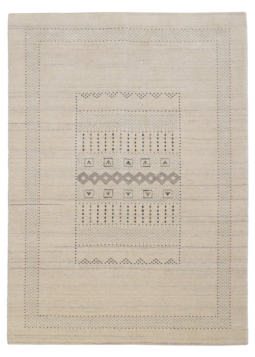 Beige Gabbeh Design Hand Loomed Wool Area Rug