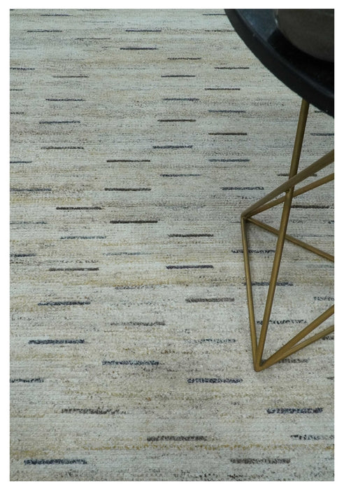 Beige, Ivory and Charcoal Modern Stripes Design 5x8 Dari Pet yard Area Rug