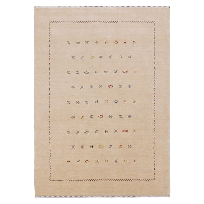 Beige Modern Design Hand Loomed Wool Area Rug