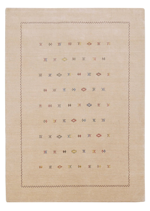 Beige Modern Design Hand Loomed Wool Area Rug
