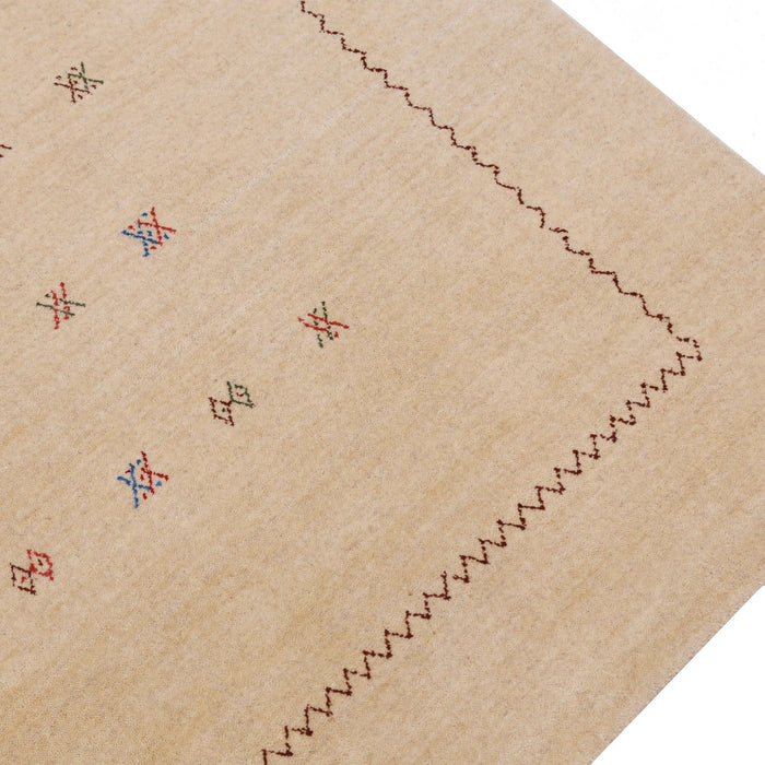 Beige Modern Design Hand Loomed Wool Area Rug