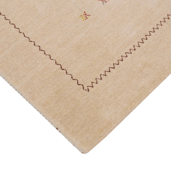 Beige Modern Design Hand Loomed Wool Area Rug