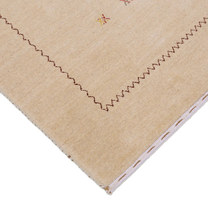Beige Modern Design Hand Loomed Wool Area Rug