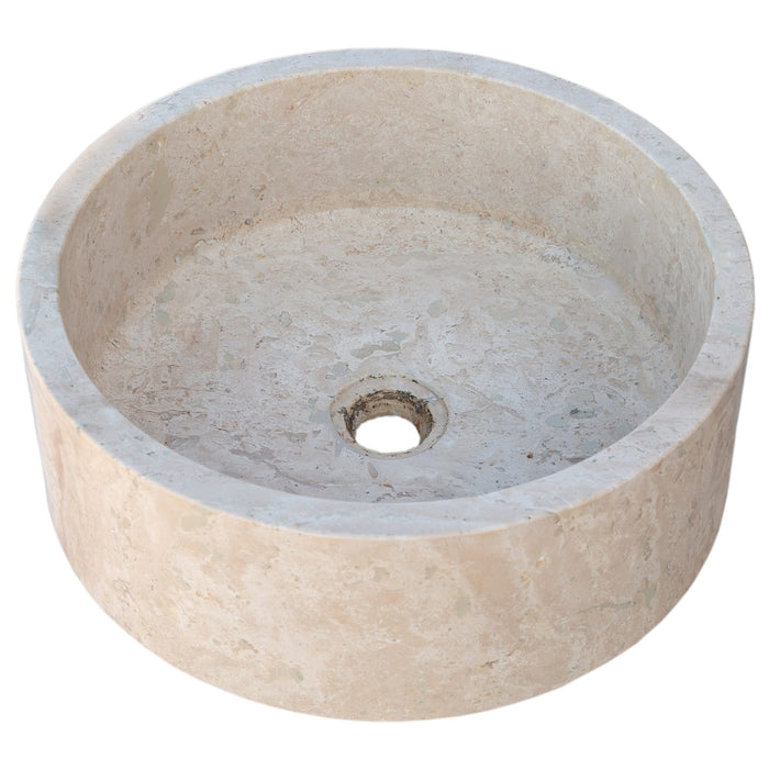 Natural Stone Beige Travertine Above Vanity Bathroom Sink Honed (D)16" (H)6"