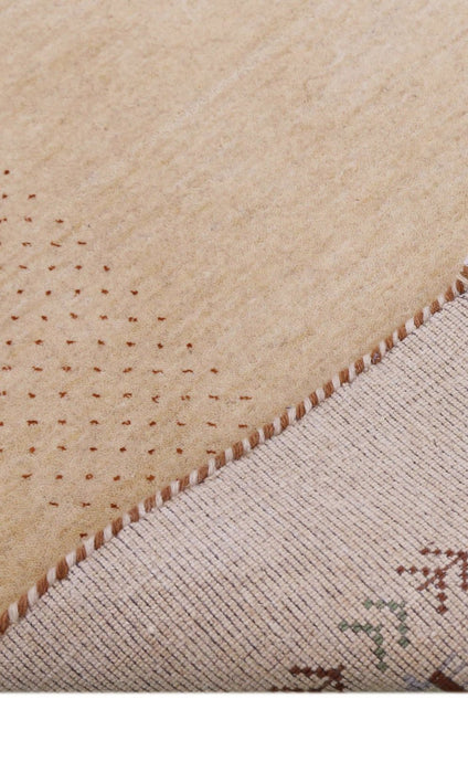 Beige Tribal Center Medallion Hand Loomed Wool Area Rug