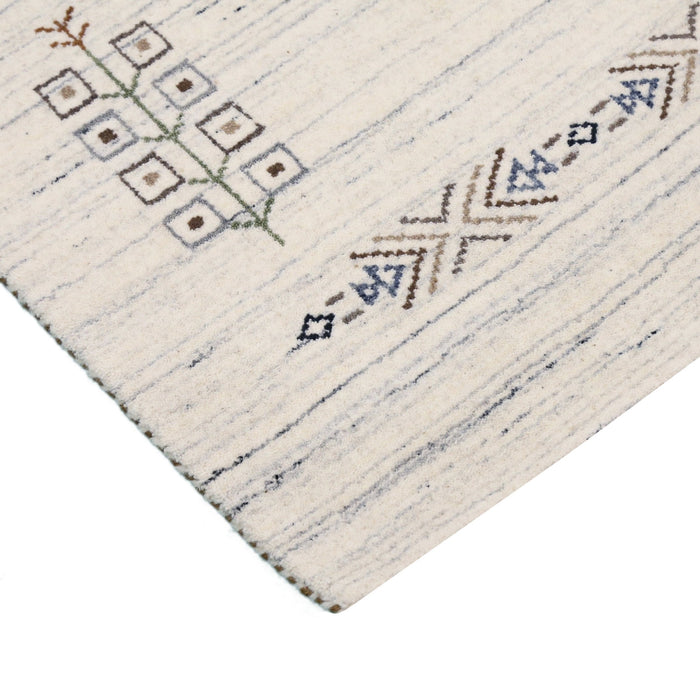 Beige Tribal Center Medallion Hand Loomed Wool Rug