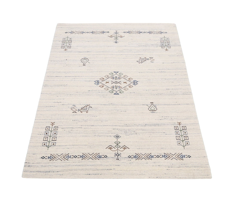 Beige Tribal Center Medallion Hand Loomed Wool Rug
