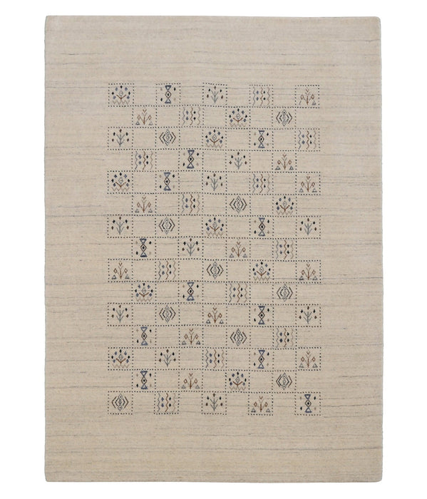 Beige Tribal Design Hand Loomed Wool Area Rug