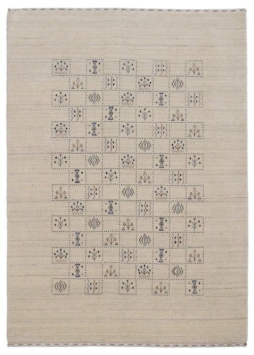 Beige Tribal Design Hand Loomed Wool Area Rug