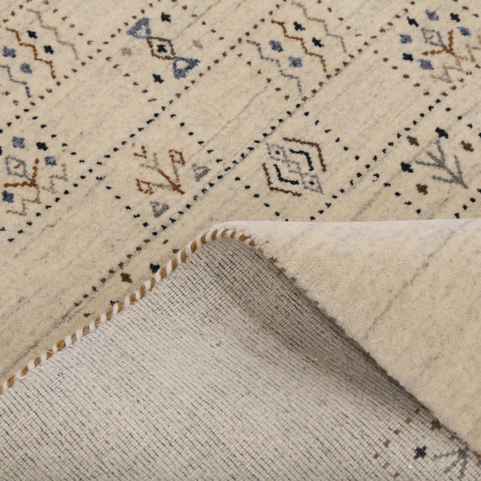 Beige Tribal Design Hand Loomed Wool Area Rug