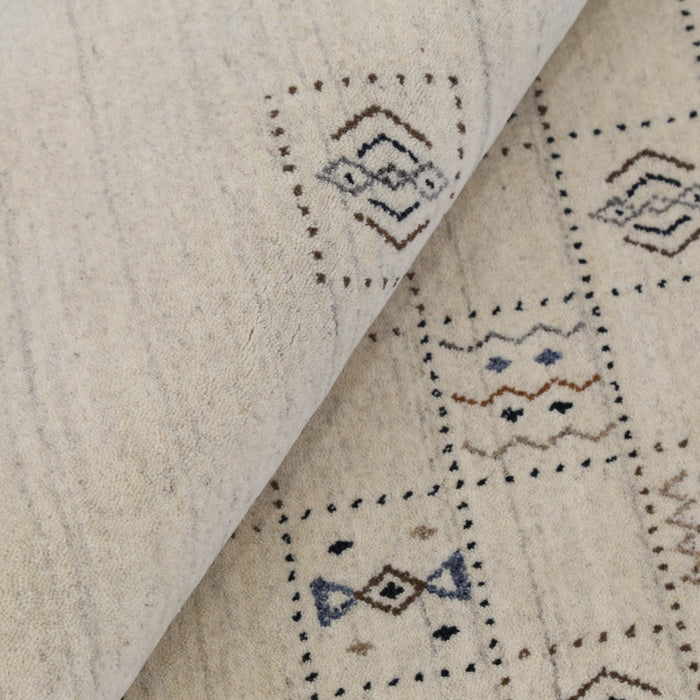 Beige Tribal Design Hand Loomed Wool Area Rug