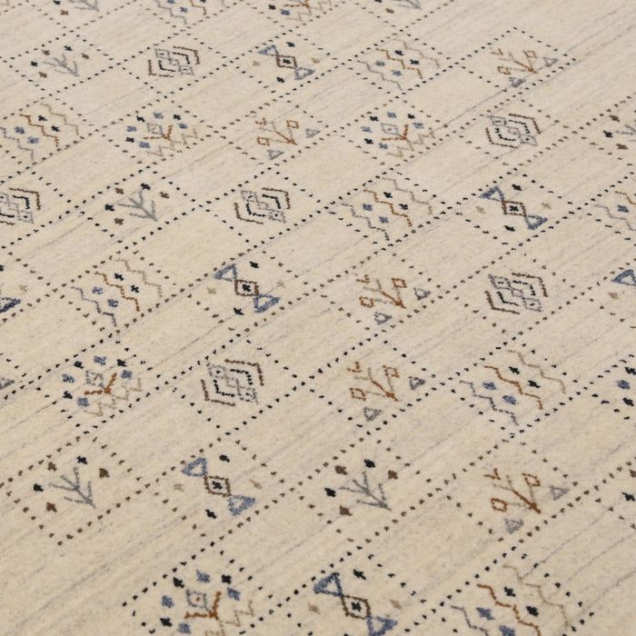 Beige Tribal Design Hand Loomed Wool Area Rug