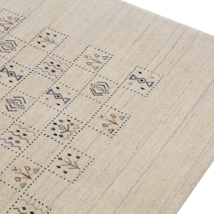 Beige Tribal Design Hand Loomed Wool Area Rug