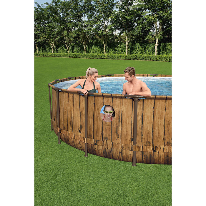 Bestway Power Steel Swim Vista 16' x 48" Round Above Ground Swimming Pool Set