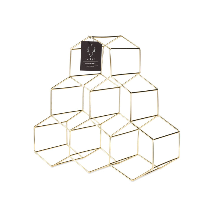 Geo Countertop Wine Rack in Gold