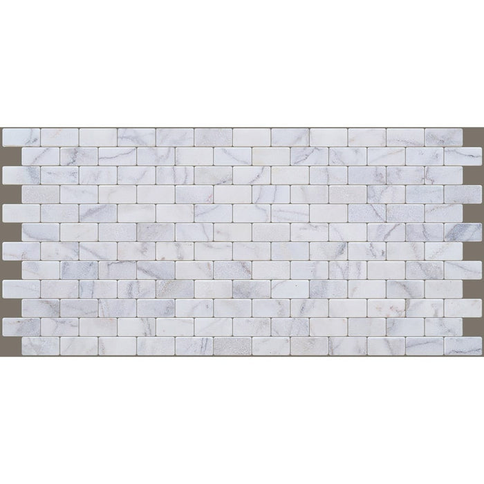 Bianco Ibiza White Marble Tumbled Mosaic Floor and Wall Tile - Livfloors Collection