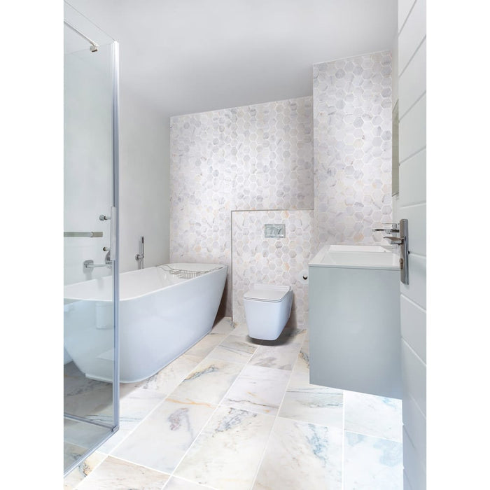 Bianco Ibiza White Marble Floor and Wall Tile - Livfloors Collection