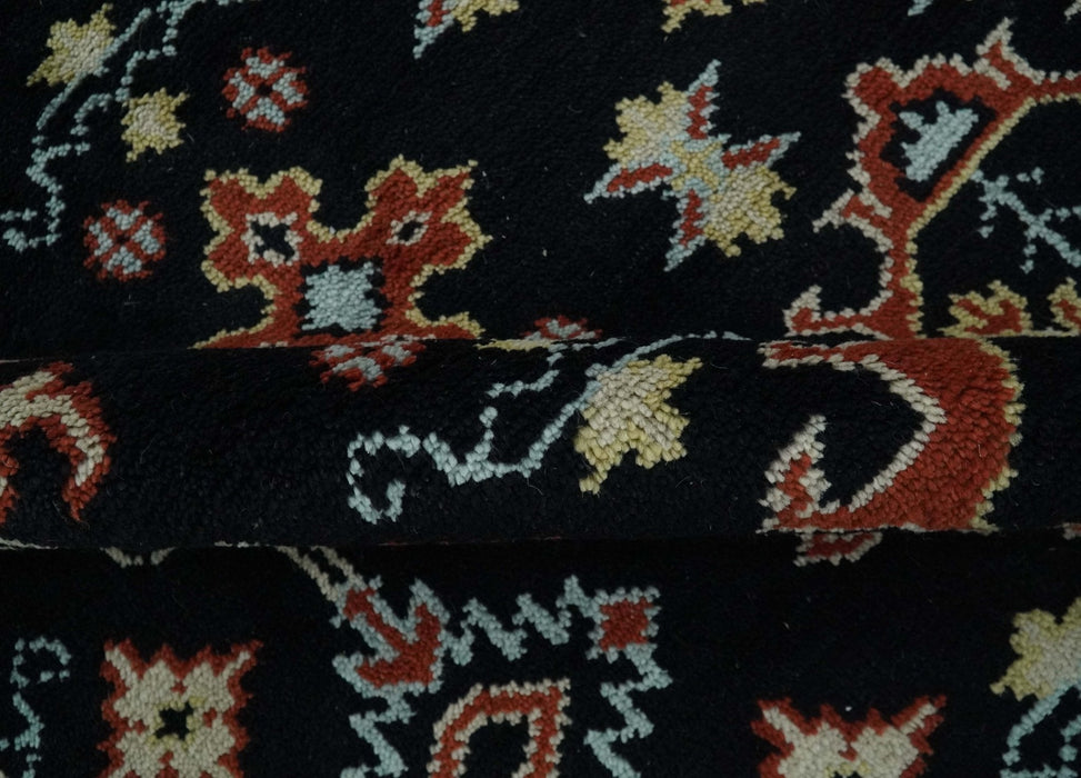 Black, Rust and Beige 8x10 Traditional Oriental Hand Knotted Wool Area Rug