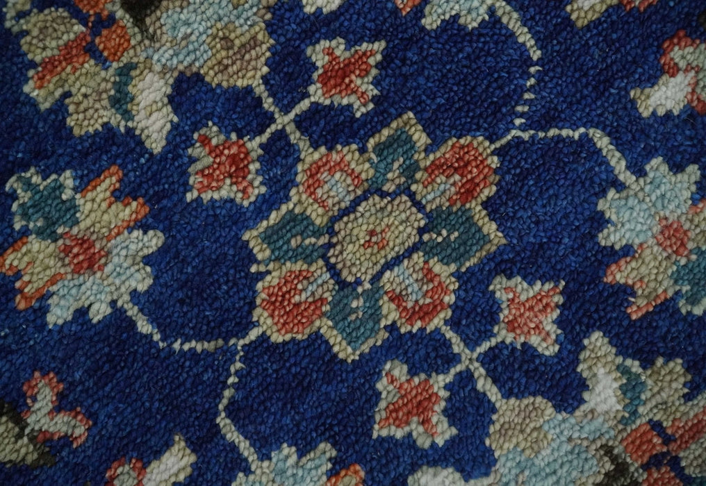 Blue and Rust Turkish Design Traditional Serapi 8X10 Hand Knotted Wool Area Rug