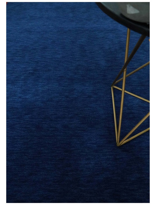 5.8x8 Blue and Rust with multicolor Striped Wool Hand Woven Southwestern Lori Gabbeh Rug| KNT19